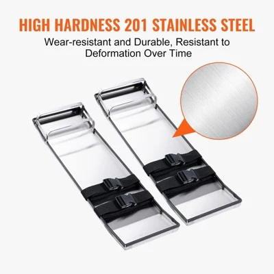 VEVOR Concrete Knee Boards Stainless Steel, 28'' X 8'' Concrete Sliders, Knee Boards For Concrete, Concrete Knee Pads Pair Moving Sliders 6 VEVOR Concrete Knee Boards Stainless Steel, 28'' X 8'' Concrete Sliders, Knee Boards For Concrete, Concrete Knee Pads Pair Moving Sliders - Image 6
