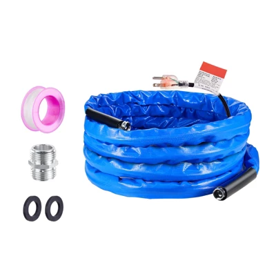VEVOR 30ft Heated Water Hose For RV, Heated Drinking Water Hose With Corrugated Cover Antifreeze To -45°F, Automatic Self-regulating, 5/8" I.D. Blue 8 VEVOR 30ft Heated Water Hose For RV, Heated Drinking Water Hose With Corrugated Cover Antifreeze To -45°F, Automatic Self-regulating, 5/8" I.D. Blue - Image 8