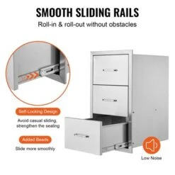 VEVOR 17W X 30H X 21D Inch Outdoor Kitchen Stainless Steel Double Access Drawers With Paper Towel Holder Combo For BBQ Island,Silver -Aesthtic Interiors GUEST 63d5e07e b54c 48c6 8c30 83c82b64f131