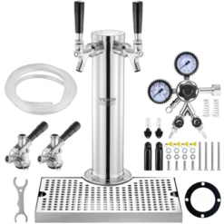 VEVOR Kegerator Tower Kit, Dual Taps Beer Conversion Kit, Stainless Steel Keg Beer Tower Dispenser With Dual Gauge CGA320 Regulator -Aesthtic Interiors GUEST 63fb921e 9964 4af6 a9bb dddc6d395f6c