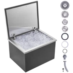 VEVOR Drop In Ice Chest, 20"L X 16"W X 13"H Stainless Steel Ice Cooler, Commercial Ice Bin With Hinged Cover, 40 Qt Outdoor Kitchen Ice Bar -Aesthtic Interiors GUEST 640924e4 373f 434d 959a a77e8f316c9c