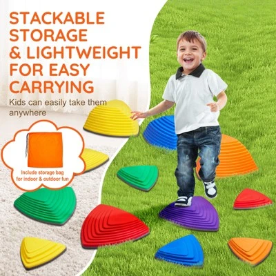 VEVOR Balance Stepping Stones For Kids, 12 PCS, Up To 220 Lbs, Non-Slip Toddlers Sensory Stepping Stones, Toys For Children Aged 3 4 5 6 7 8+ 6 VEVOR Balance Stepping Stones For Kids, 12 PCS, Up To 220 Lbs, Non-Slip Toddlers Sensory Stepping Stones, Toys For Children Aged 3 4 5 6 7 8+ - Image 6