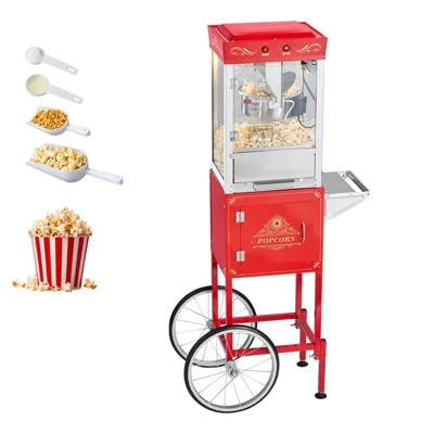 VEVOR Popcorn Machine With Cart, 8oz Stainless Steel Kettle, 800W Commercial Popcorn Maker, 48 Cups Per Batch Theater Style Popper, Red 8 VEVOR Popcorn Machine With Cart, 8oz Stainless Steel Kettle, 800W Commercial Popcorn Maker, 48 Cups Per Batch Theater Style Popper, Red - Image 8