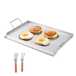 VEVOR Stainless Steel Griddle, 23x16 Inch Universal Flat Top Rectangular Plate, Gas Grill Griddle For BBQ Grill, Teppanyaki, Silver -Aesthtic Interiors GUEST 64836b66 bf38 44e6 a8ea 4fedab06a5bb