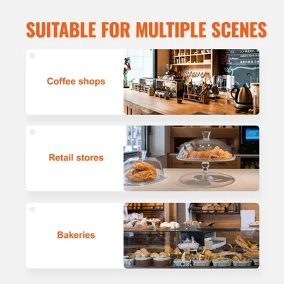 VEVOR Pastry Display Case, 2-Tier Commercial Countertop Bakery, Acrylic Display Box With Rear Door Access & Removable Shelves, 22"x14"x14" 6 VEVOR Pastry Display Case, 2-Tier Commercial Countertop Bakery, Acrylic Display Box With Rear Door Access & Removable Shelves, 22"x14"x14" - Image 6