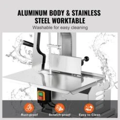 VEVOR Electric Meat Saw, 850W Stainless Vertical Cutter, 19.1"x15" Workbench, 7.09" Cutting Thickness, Includes 5 Blades 12 VEVOR Electric Meat Saw, 850W Stainless Vertical Cutter, 19.1"x15" Workbench, 7.09" Cutting Thickness, Includes 5 Blades -Aesthtic Interiors GUEST 6524a379 b3b9 447b b615 eb01f6962891