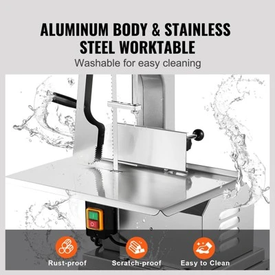 VEVOR Electric Meat Saw, 850W Stainless Vertical Cutter, 19.1"x15" Workbench, 7.09" Cutting Thickness, Includes 5 Blades 5 VEVOR Electric Meat Saw, 850W Stainless Vertical Cutter, 19.1"x15" Workbench, 7.09" Cutting Thickness, Includes 5 Blades - Image 5