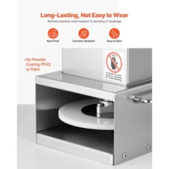 VEVOR Electric Pizza Dough Press Machine, 6 Inch Pizza Pastry Press Plate, Stainless Steel Bread Presser With 100 Pcs Parchment Paper, Silver -Aesthtic Interiors GUEST 655fbbc1 b581 42df bf3e 1cf1a8b98f50