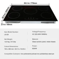 VEVOR Electric Cooktop, 5 Burners, 30'' Induction Stove Top, Built-in Magnetic Cooktop 9200W, 9 Heating Level Multifunctional Burner 14 VEVOR Electric Cooktop, 5 Burners, 30'' Induction Stove Top, Built-in Magnetic Cooktop 9200W, 9 Heating Level Multifunctional Burner -Aesthtic Interiors GUEST 658b22c0 d099 4e8d 9819 544af9361bd2