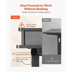 VEVOR L Shaped Desk, Electric Adjustable Height Corner Gaming Desk With CPU Stands, Dual Hooks And Fabric Drawers, L-Shaped Computer Table, Black -Aesthtic Interiors GUEST 65992c24 4574 45e3 8adc 90f23a720716