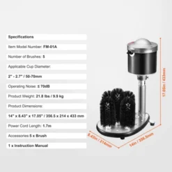 VEVOR Electric Commercial Glass Washer, 5-Brush Bar Glass Cleaner, 600 Cups/Hour Wine Glass Cleaning Machine, Bar Glass Washer, Black 14 VEVOR Electric Commercial Glass Washer, 5-Brush Bar Glass Cleaner, 600 Cups/Hour Wine Glass Cleaning Machine, Bar Glass Washer, Black -Aesthtic Interiors GUEST 6626a865 ec9d 4125 9f1c 0588587676ec