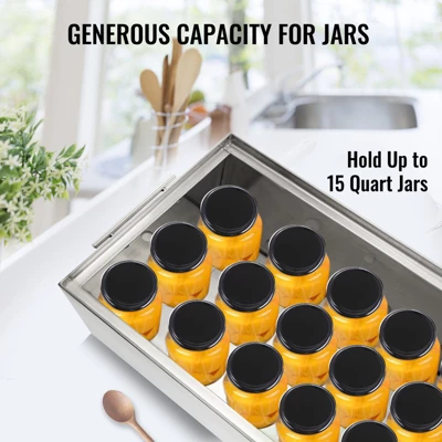 VEVOR Water Bath Canner, 15 Quart Stove Top Canner Pot, Boiling Water Canners With 2 Canning Racks, 304 Food Grade Stainless Steel Stock Pot, Silver 4 VEVOR Water Bath Canner, 15 Quart Stove Top Canner Pot, Boiling Water Canners With 2 Canning Racks, 304 Food Grade Stainless Steel Stock Pot, Silver - Image 4