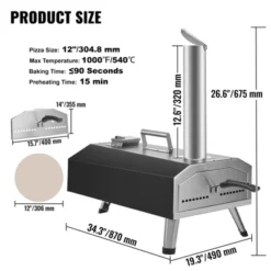 VEVOR Multi-fuel Outdoor Pizza Oven, 12 Inch Wood Fired & Gas Pizza Maker With Rotating Pizza Stone, Propane Pellet Dual Fuel Pizza Grill -Aesthtic Interiors GUEST 66512587 2d7d 44cb a0ed 1ca45b3bb610