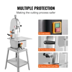 VEVOR Electric Meat Saw, 1800W Stainless Vertical Cutter, 19.1"x15" Workbench, 7.09" Cutting Thickness, Includes 5 Blades -Aesthtic Interiors GUEST 66c3309d b623 405f ba71 98d0fce51bea