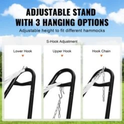 VEVOR Universal 2 Person Hammock Stand, Adjustable Heavy Duty 550 Lbs Capacity Hammock Stand Fits 7.5-13.5 Ft Hammocks With Chain, Hook -Aesthtic Interiors GUEST 66c8e950 364e 47f3 b24f 3ab90f21601c