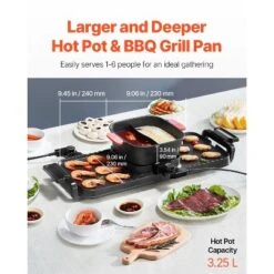 VEVOR Hot Pot with Grill, 2300W 2-in-1 Electric Smokeless Grill and Hot Pot, Removable Shabu-shabu Hotpot with Non-stick Pan, Black 10 VEVOR Hot Pot with Grill, 2300W 2-in-1 Electric Smokeless Grill and Hot Pot, Removable Shabu-shabu Hotpot with Non-stick Pan, Black -Aesthtic Interiors GUEST 66f45167 b90f 4bc3 a07b d0114eeac9bf