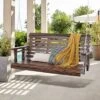 VEVOR Wooden Porch Swing 4.5 Ft, Patio Bench Swing For Courtyard & Garden, Upgraded 880 Lbs Strong Load Capacity