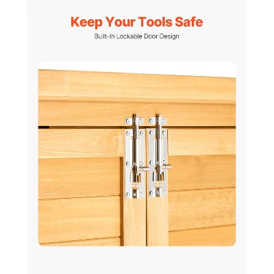 VEVOR Outdoor Storage Shed With Waterproof Roof And Metal Frame, Double Lockable Doors Garden Tool Shed Storage House Cabinet, 55"x67.5" 6 VEVOR Outdoor Storage Shed With Waterproof Roof And Metal Frame, Double Lockable Doors Garden Tool Shed Storage House Cabinet, 55"x67.5" - Image 6