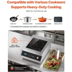 VEVOR Portable Induction Cooktop,5000W Commercial Induction Burner With 16 Temperature Settings, Stainless Steel Countertop Induction Hot Plate,Gray -Aesthtic Interiors GUEST 67c6b226 378c 4bc5 bdf5 014b2907d6d2