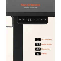 VEVOR L Shaped Desk, Electric Adjustable Height Corner Gaming Desk With CPU Stand, Dual Hooks And Fabric Drawers, L-Shaped Computer Table, Black -Aesthtic Interiors GUEST 683ce7d6 08c6 4aa9 9699 0cd047c69dd7