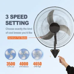 VEVOR Wall Mount Fan, 20 Inch, 3-speed High Velocity Max. 4650 CFM Oscillating Industrial Wall Fan, Commercial Or Residential For Warehouse -Aesthtic Interiors GUEST 68bb3f31 6e50 40bf a65a e44ac39b0f0b