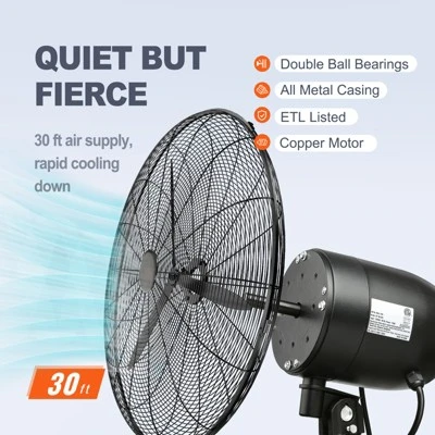 VEVOR Wall-Mount Misting Fan, 30 Inch, 3-speed High Velocity Max. 9500 CFM, Waterproof Oscillating Industrial Wall Fan, Commercial Or Residential 5 VEVOR Wall-Mount Misting Fan, 30 Inch, 3-speed High Velocity Max. 9500 CFM, Waterproof Oscillating Industrial Wall Fan, Commercial Or Residential - Image 5