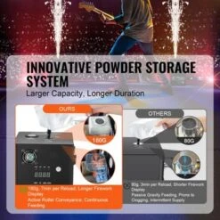 VEVOR Cold Spark Machine, 700W Output Fireworks Controller, 6.6-16.4ft Adjustable Height, With Advanced DMX System, Screen,Portable Handle, Black -Aesthtic Interiors GUEST 691ba0b2 bd89 4f5e 8a09 e5b565e44f64