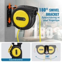 VEVOR Retractable Extension Cord Reel, 65 FT, Heavy Duty 12AWG/3C SJTOW Retractable Power Cord With Lighted Triple Tap Outlet, Black -Aesthtic Interiors GUEST 69317105 0581 4eca b55a 6f1ebe1da769