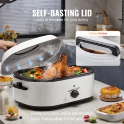 VEVOR Electric Roaster Oven, 22 QT Turkey Roaster Oven With Self-Basting Lid, 1450W Roaster Oven With Defrost & Warm Function, Adjustable Temp 10 VEVOR Electric Roaster Oven, 22 QT Turkey Roaster Oven With Self-Basting Lid, 1450W Roaster Oven With Defrost & Warm Function, Adjustable Temp -Aesthtic Interiors GUEST 6993f1de 3f12 4492 b367 4edb03f0b555
