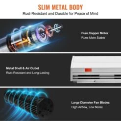 VEVOR 48" Commercial Indoor Air Curtain Super Power 2 Speeds 1200CFM, Wall Mounted Air Curtains For Doors, Indoor Over Door Fan, White -Aesthtic Interiors GUEST 69d30c17 43c0 4b26 a8c5 5bd553e09fc3