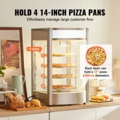 VEVOR Commercial Food Warmer Display For 14" Pizza, 4-Tier Pizza Warmer With Rotary Steam Heating, 86℉~185℉ Temperature Control And Temp Display -Aesthtic Interiors GUEST 6a3a74c4 3c63 40a7 aebf dd152dd2b313