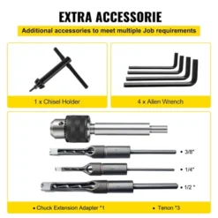 VEVOR Woodworking Mortise Machine, 3/4 HP 3400RPM Powermatic Mortiser With Chisel Bit Sets, Benchtop Mortising Machine, Silver -Aesthtic Interiors GUEST 6a4fa185 4760 4abb 82db 7d16f522dd90