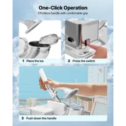 VEVOR Commercial Ice Crusher 661LBS/H, 350W Electric Snow Cone Machine With 4 Blades, 1400RPM Stainless Steel Shaved Ice Machine, White 13 VEVOR Commercial Ice Crusher 661LBS/H, 350W Electric Snow Cone Machine With 4 Blades, 1400RPM Stainless Steel Shaved Ice Machine, White -Aesthtic Interiors GUEST 6a5335c5 6e5f 4ab5 bf50 8c117bff041d