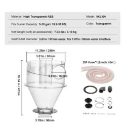 VEVOR Cyclone Dust Separator, 4" Retrofit Cyclone Separator For Dust Collectors, ABS Dust Deputy With 2" Hole O.D. Connector, Clear (Tank Exclude) -Aesthtic Interiors GUEST 6a71324f d7ad 4f32 b5c8 2730dd8344f7