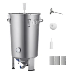 VEVOR 304 Stainless Steel Kettle, 8 GALLON Beer Brew Fermentor, Kettle Stock Pot Includes Lid, Handle, Valve, Spigot, Thermometer, Silver -Aesthtic Interiors GUEST 6adc5e2a 1d27 45af 8591 aac0e23c103c