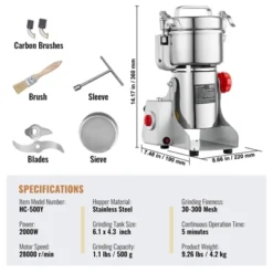 VEVOR 500g Electric Grain Mill Grinder, High Speed 2000W Commercial Spice Grinders, Stainless Steel Pulverizer Powder Machine -Aesthtic Interiors GUEST 6bc1e491 56c3 4d7a b977 d9fe4a9961d7