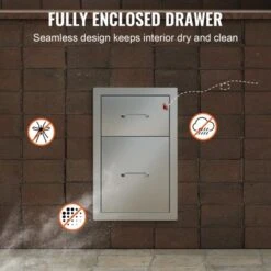 VEVOR Outdoor Kitchen Drawers 13" W X 20.4" H X 20.8" D, Flush Mount Double BBQ Access Drawers With Stainless Steel Handle, Silver 13 VEVOR Outdoor Kitchen Drawers 13" W X 20.4" H X 20.8" D, Flush Mount Double BBQ Access Drawers With Stainless Steel Handle, Silver -Aesthtic Interiors GUEST 6c22b87c c04e 4b77 b254 98327b5e93e5