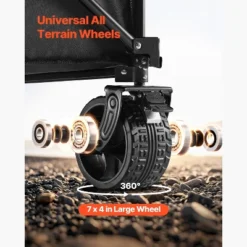 VEVOR Foldable Wagon With Extended Tailgate, 450lbs & 300L Large Capacity Collapsible Wagon Cart, Heavy Duty Folding Utility Carts, Black -Aesthtic Interiors GUEST 6c49dff4 047a 4633 8de3 7db99e112e4b