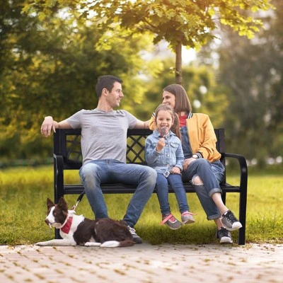 VEVOR Outdoor Bench,46 Inches Metal Garden Bench For Outdoors, 480 Lbs Load Capacity Bench, Outdoor Garden Park Bench With Backrest And Armrests 1 VEVOR Outdoor Bench,46 Inches Metal Garden Bench For Outdoors, 480 Lbs Load Capacity Bench, Outdoor Garden Park Bench With Backrest And Armrests