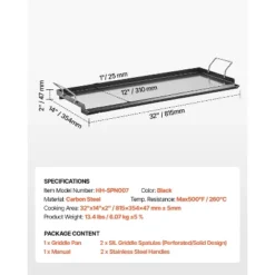 VEVOR Carbon Steel Griddle, 32x14 Inch Universal Flat Top Rectangular Plate, Gas Grill Griddle For BBQ Grill, Teppanyaki, Black 14 VEVOR Carbon Steel Griddle, 32x14 Inch Universal Flat Top Rectangular Plate, Gas Grill Griddle For BBQ Grill, Teppanyaki, Black -Aesthtic Interiors GUEST 6cb7b4e9 1780 4d74 a517 bebe29bdba17