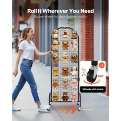 VEVOR 2 Packs Grid Wall Panels, 1.9 X 5.4 Ft Wire Grid Panels Display Rack, Movable Art Display Shelf With Wheels And 20 Hooks, Black 11 VEVOR 2 Packs Grid Wall Panels, 1.9 X 5.4 Ft Wire Grid Panels Display Rack, Movable Art Display Shelf With Wheels And 20 Hooks, Black -Aesthtic Interiors GUEST 6cba5da4 a3fc 4624 b499 512ef08d33ad