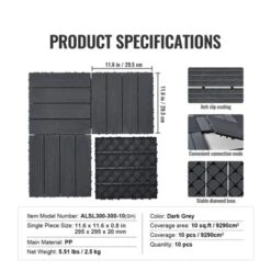 VEVOR Interlocking Deck Tiles, 10 Pack,12"x12" 10 Sq. Ft Plastic Waterproof Outdoor Flooring All Weather Use, Patio Floor Decking Covering Tiles 14 VEVOR Interlocking Deck Tiles, 10 Pack,12"x12" 10 Sq. Ft Plastic Waterproof Outdoor Flooring All Weather Use, Patio Floor Decking Covering Tiles -Aesthtic Interiors GUEST 6cdb8081 0c38 4c0e abc4 ed46746a18e0