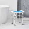 VEVOR Shower Chair, Adjustable Height Shower Stool, Non-Slip Bench Bathtub Stool Seat For Elderly Disabled Adults Handicap, 500 Lbs,White+Blue