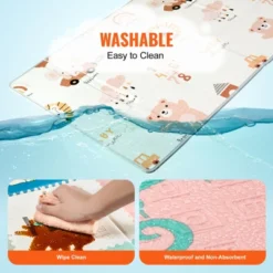 VEVOR Baby Play Mat, 51""x79"" Baby Crawling Mat, Non-Slip One-Piece Foam Baby Playmat, Foldable Portable Reversible Floor Mat With Travel Bag, Grey -Aesthtic Interiors GUEST 6cfca3ca fbd5 4033 aaba bfda5f44f920