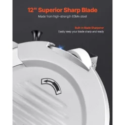 VEVOR Automatic Meat Slicer, 180W + 370W Deli Slicer With A 12 Inch Premium 65Mn Blade, 0-0.3 Inch Adjustable Thickness, Silver 12 VEVOR Automatic Meat Slicer, 180W + 370W Deli Slicer With A 12 Inch Premium 65Mn Blade, 0-0.3 Inch Adjustable Thickness, Silver -Aesthtic Interiors GUEST 6d02a526 5432 4627 b7f4 5ac698c93a05