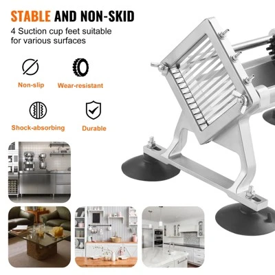 VEVOR Commercial Vegetable Slicer, 1/4 Inch Fruit Slicer, Stainless Steel And Aluminum Alloy Vegetable Cutter Slicer Machine, Manual Slicer 5 VEVOR Commercial Vegetable Slicer, 1/4 Inch Fruit Slicer, Stainless Steel And Aluminum Alloy Vegetable Cutter Slicer Machine, Manual Slicer - Image 5