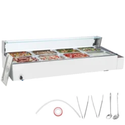 VEVOR 8-Pan Commercial Food Warmer, 8 X 8QT Electric Steam Table With Glass Cover, 1700W Countertop Stainless Steel Buffet Bain Marie -Aesthtic Interiors GUEST 6dbaa3fe c084 4fc7 b518 5b356e886c81