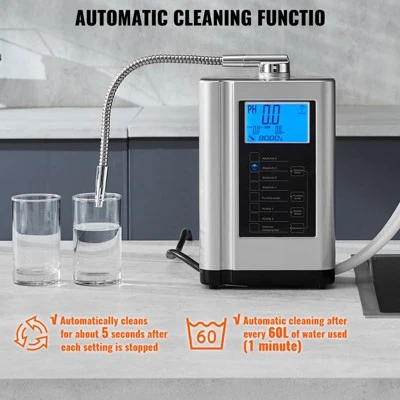 VEVOR Alkaline Water Ionizer Machine, PH 3.5-10.5 Alkaline Acidic Hydrogen Water Purifier, 7 Water Settings Home Filtration System, Up To -650mV ORP 4 VEVOR Alkaline Water Ionizer Machine, PH 3.5-10.5 Alkaline Acidic Hydrogen Water Purifier, 7 Water Settings Home Filtration System, Up To -650mV ORP - Image 4