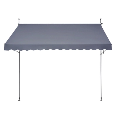 VEVOR 138 X 47" Patio Awning Retractable, Awning Sunshade Shelter With Manual Crank Handle, Outdoor Patio Canopy Sunsetter Deck, Dark Gray 8 VEVOR 138 X 47" Patio Awning Retractable, Awning Sunshade Shelter With Manual Crank Handle, Outdoor Patio Canopy Sunsetter Deck, Dark Gray - Image 8
