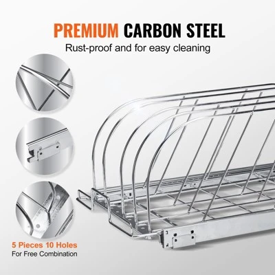 VEVOR Pan And Pot Rack, Expandable Pull Out Under Cabinet Organizer, Cookie Sheet Baking Pans Tray Organization, Adjustable Wire Dividers 5 VEVOR Pan And Pot Rack, Expandable Pull Out Under Cabinet Organizer, Cookie Sheet Baking Pans Tray Organization, Adjustable Wire Dividers - Image 5